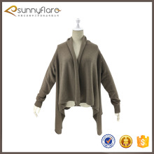 High quality wool cashmere ladies buttonless cardigan sweater